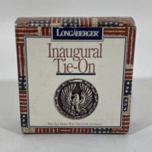 Longaberger Inaugural Basket‎ Tie On Eagle Medallion 1996 With Box